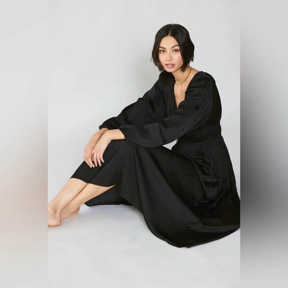 Current Air - Sidonie Pleated Maxi Dress - L - Picture 3 of 11